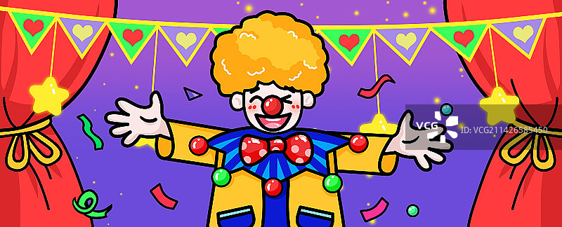 愚人节小丑一个人演出图片素材