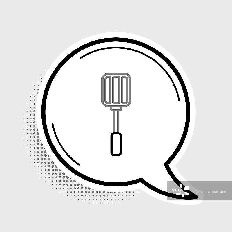 灰色背景上的线条铲子图标图片素材