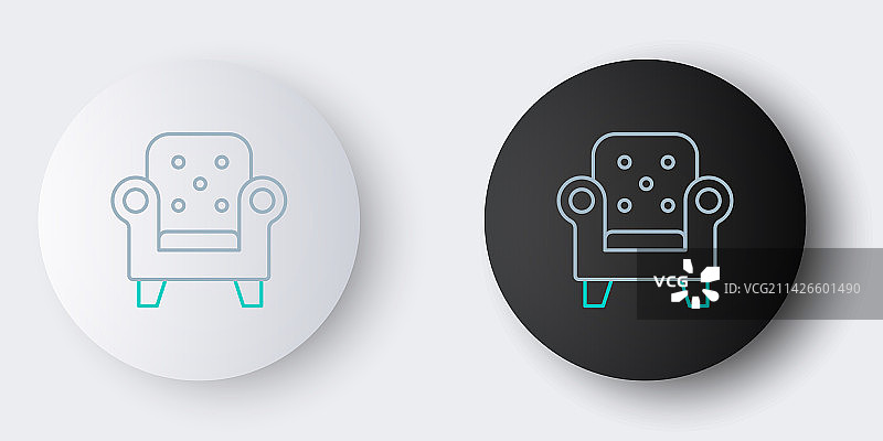 灰色背景上的线性扶手椅图标图片素材