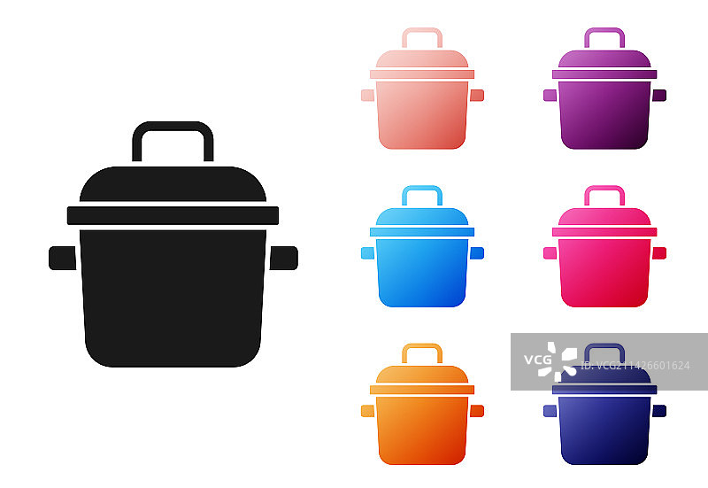 黑色汤锅图标图片素材