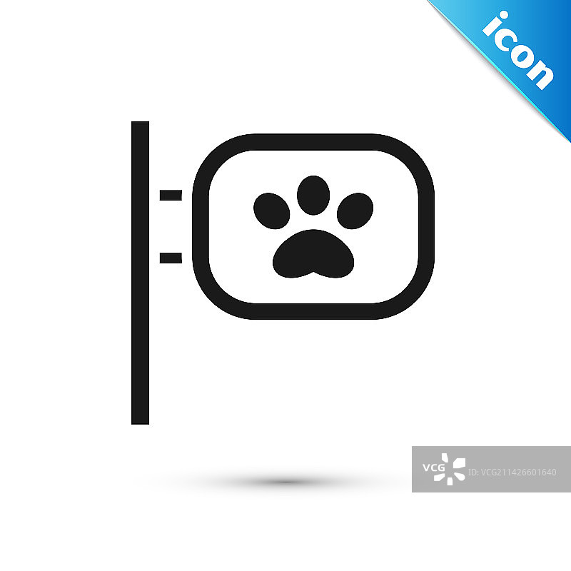 白色背景上的灰色宠物美容图标图片素材