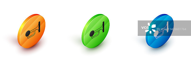 2.5D车辆上的喇叭图标图片素材