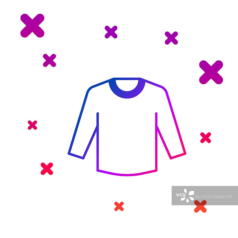 彩色毛衣图标，在白色背景上隔离图片素材