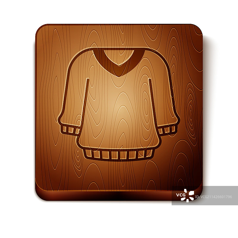 白色背景上的棕色毛衣图标图片素材