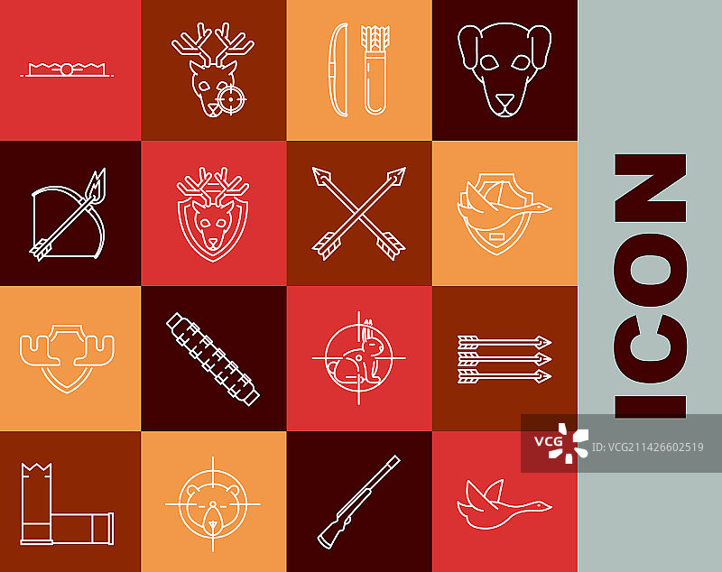 飞翔鸭子盾牌箭矢线条图图片素材