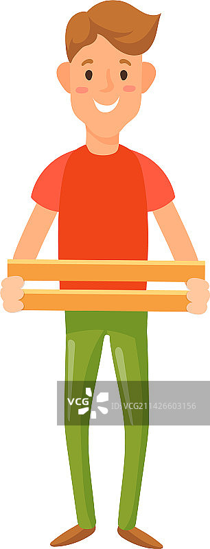 送货员抱着木箱搬运货物图片素材