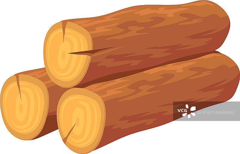 卡通木柴堆图标图片素材