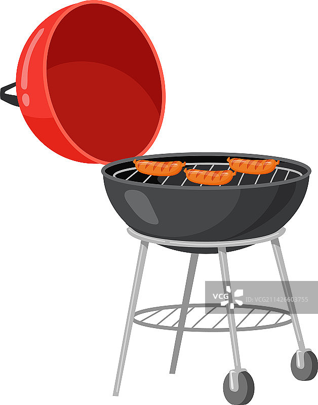 烤架烤香肠野餐烧烤图片素材