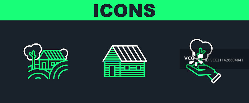 设置环保手中的线树图片素材