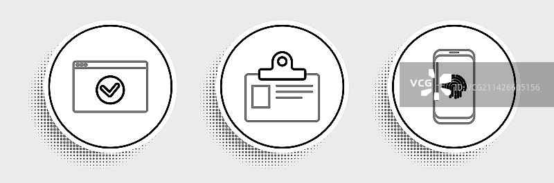 带指纹扫描的智能手机线条设计图片素材