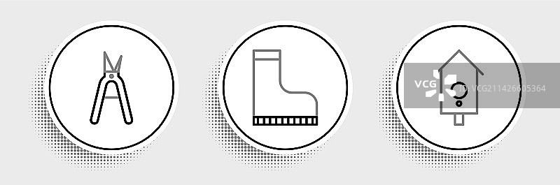 复古挂钟园艺手工用品线条设计图片素材