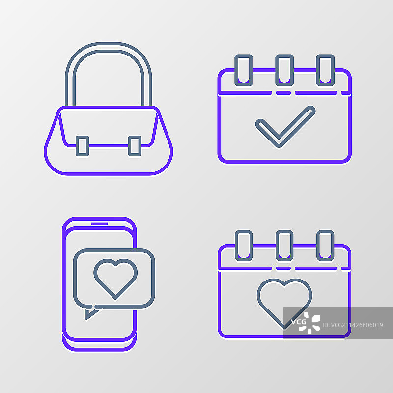 带有3月8日在线约会App的日历图片素材