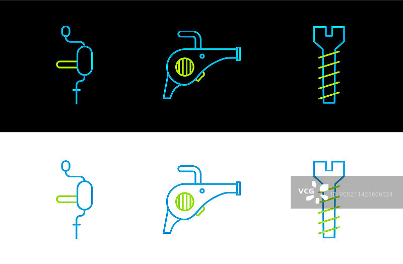 金属螺丝手钻与树叶图片素材
