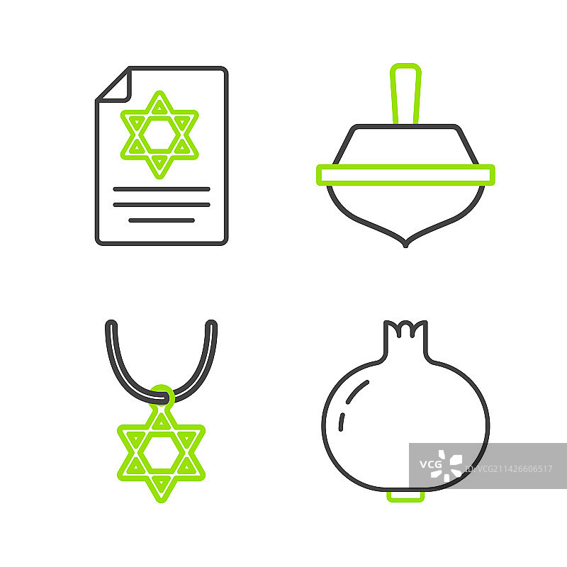 石榴和大卫之星项链图片素材