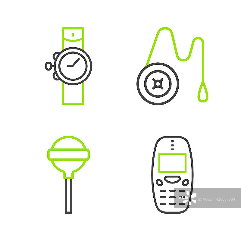 旧手机、棒棒糖、溜溜球等元素图片素材