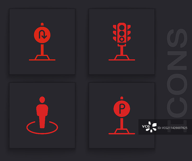 停车掉头路标红绿灯合集图片素材
