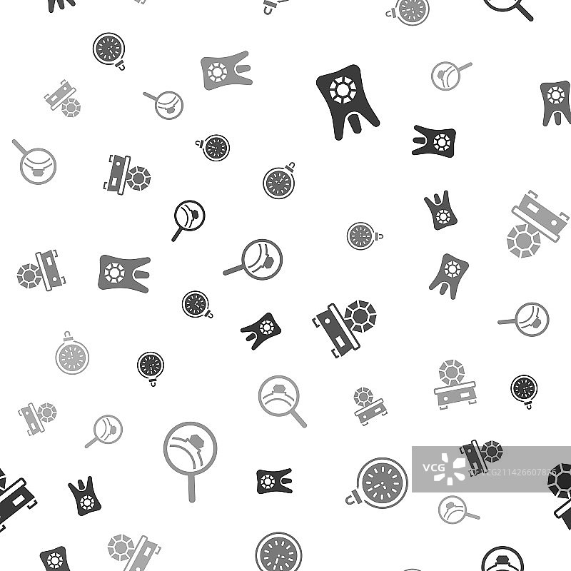 牙齿、镶钻怀表和宝石图片素材