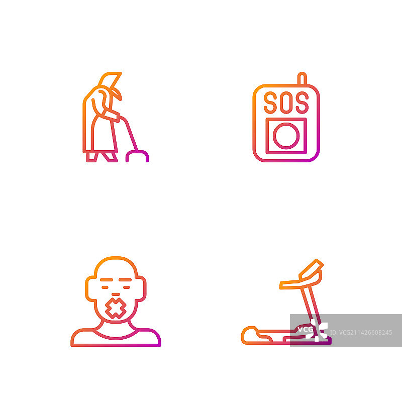 线性跑步机与聋哑人标志图片素材