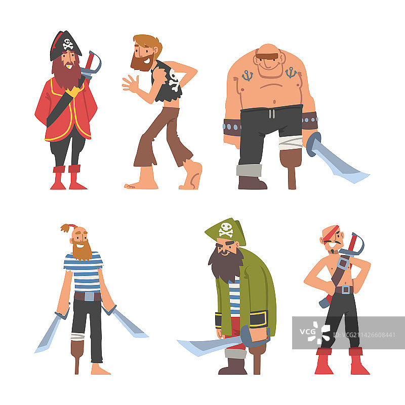 带军刀的海盗或掠夺者角色图片素材