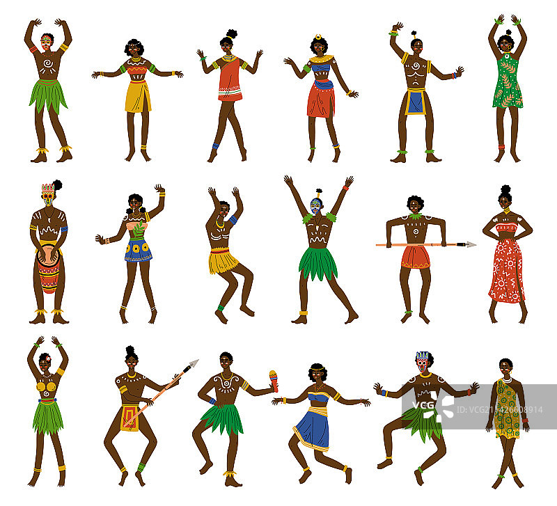 面部彩绘的非洲男女图片素材