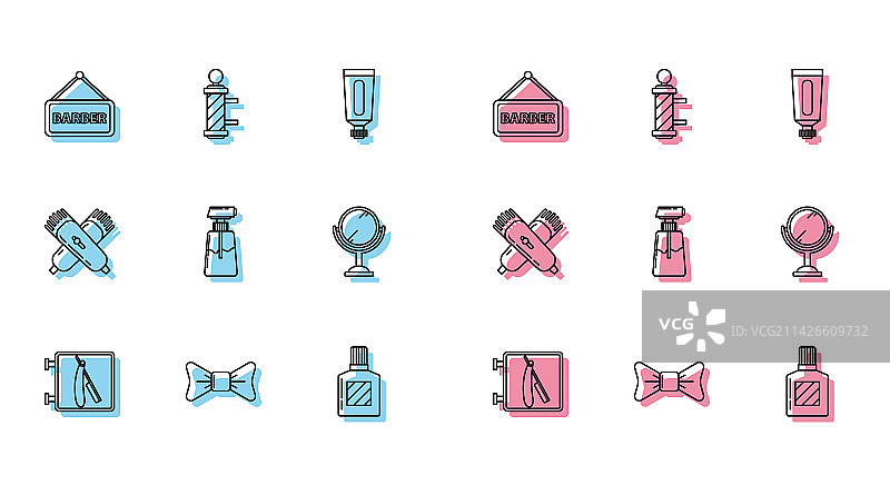 理发店剃须刀领结图片素材