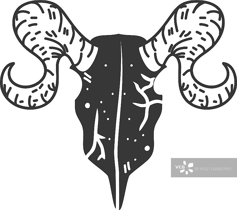 牛头骨深奥单色图片素材