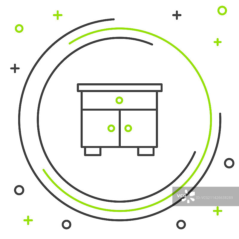 线条家具床头柜图标（白色背景）图片素材