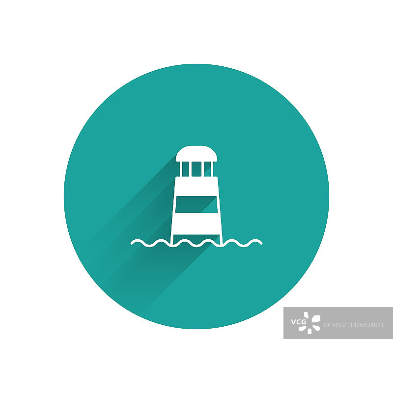 白色灯塔图标，长阴影图片素材