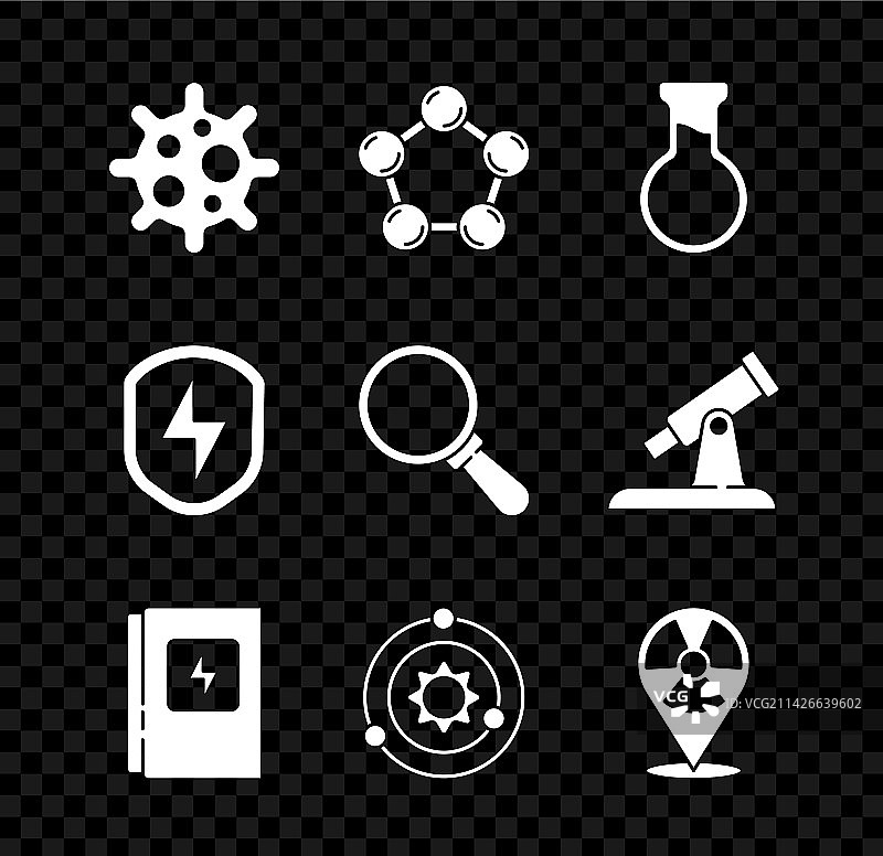 病毒分子试管和烧瓶套装图片素材