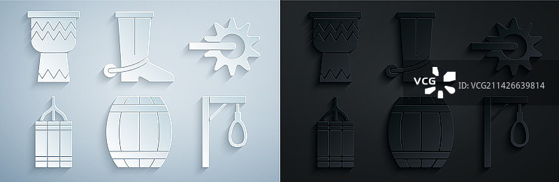 火药桶、马刺、炸药组合图片素材