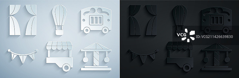 嘉年华街头小吃车马戏团大篷车图片素材