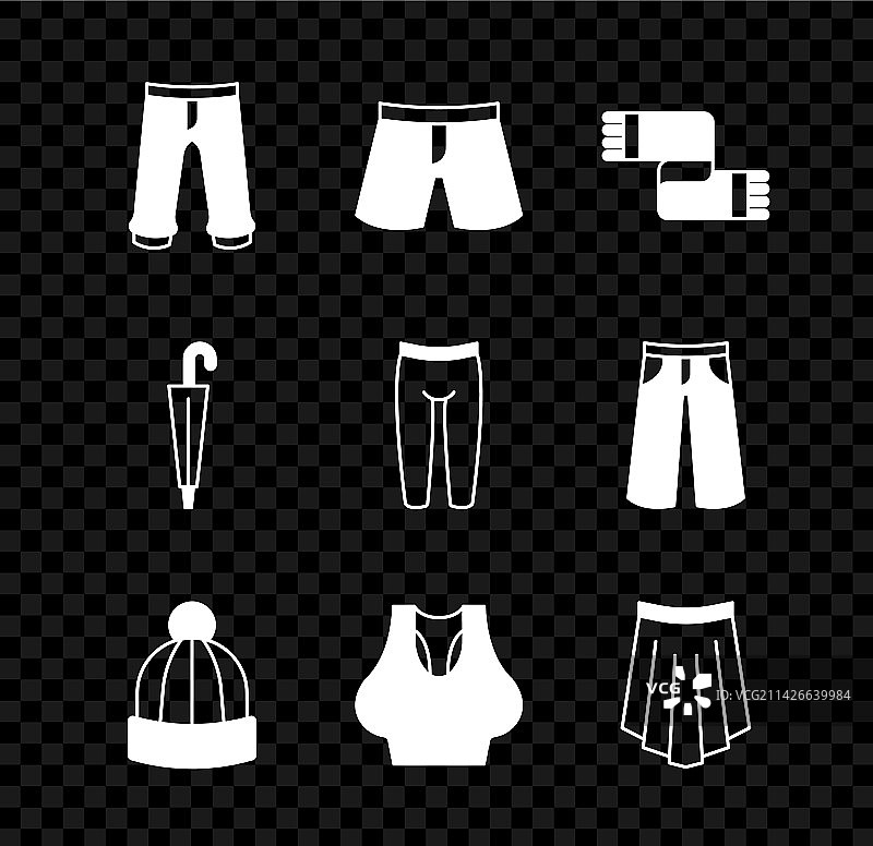 短裤或长裤冬季围巾帽子组合图片素材