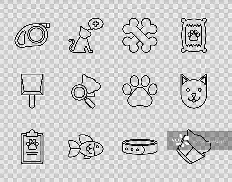 带医疗临床记录的剪贴板线条图图片素材