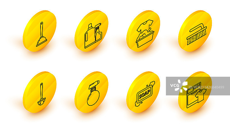 洗衣机T恤泡沫肥皂线条组合图片素材