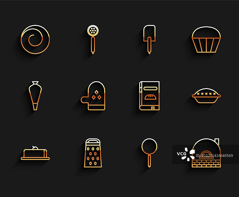 草莓芝士蛋糕切片刨丝器蛋卷线条图标图片素材