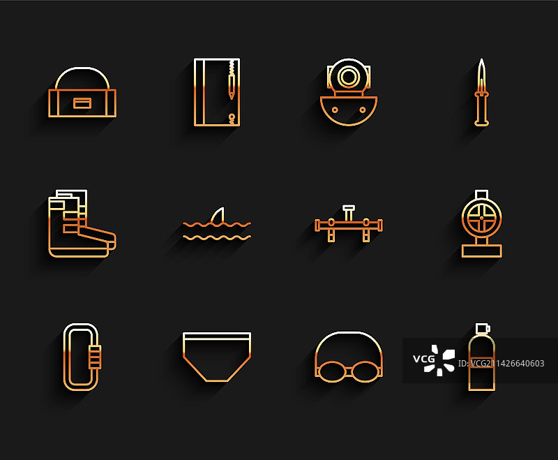 一组：带登山扣的泳裤盒图片素材