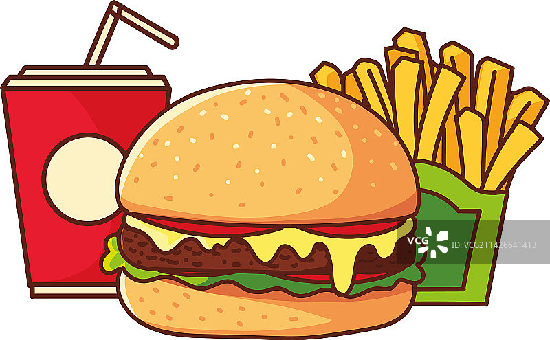 快餐汉堡和苏打图片素材