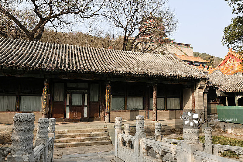 北京颐和园清华轩院落全景风光一组图片素材