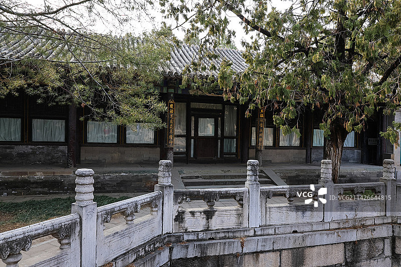 北京颐和园清华轩院落全景风光一组图片素材
