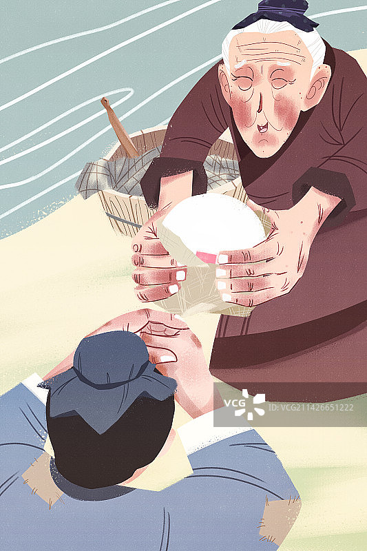 古代成语故事系列8一饭千金韩信报恩儿童插画配图图片素材