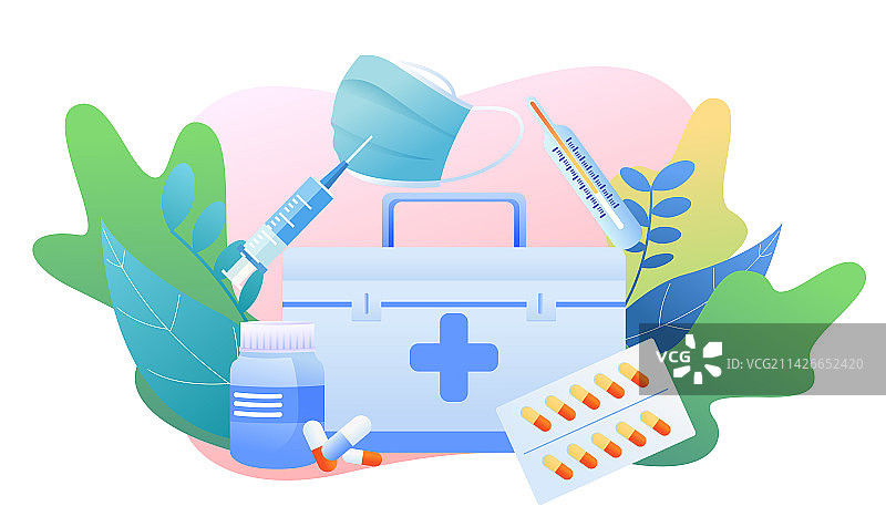 家用日常医疗用品预防流感图片素材