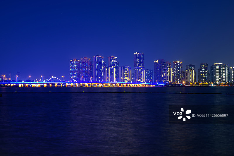 金鸡湖大桥夜景图片素材