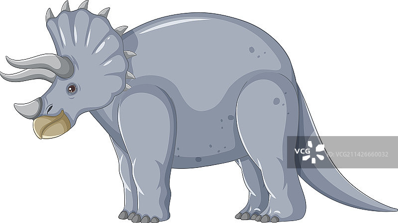 白色背景上的三角龙图片素材