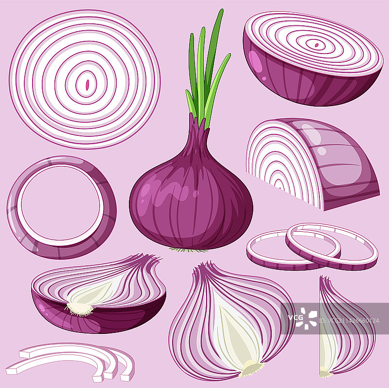 带背景的红色葱头套装图片素材