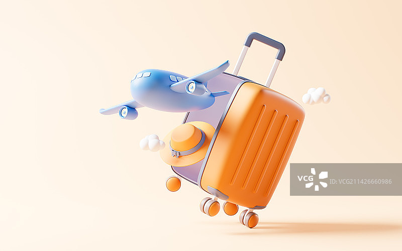 卡通旅行主题3D渲染图片素材