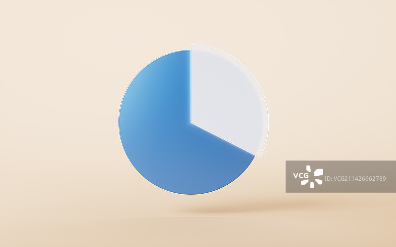 蓝色扇形统计图3D渲染图片素材