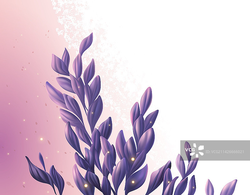 矢量插图粉色背景上的紫色花朵图片素材