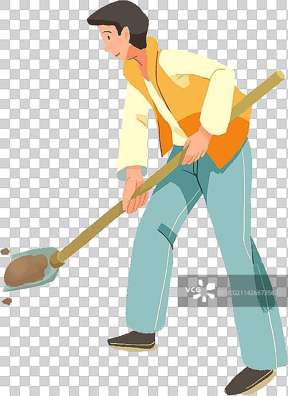 铲土的男人图片素材