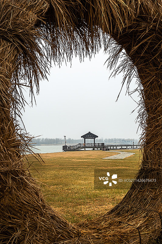 冬季扬州北湖湿地公园景色图片素材