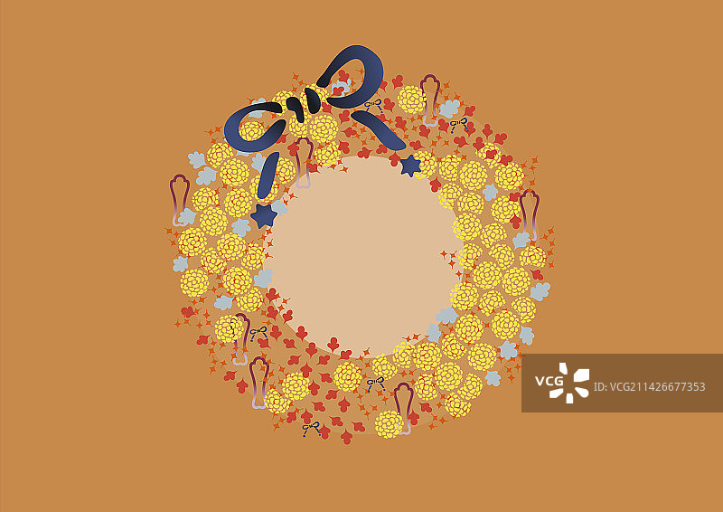 秋日花环之黄菊图片素材